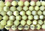 CME841 15 inches 8*10mm faceted bicone lemon jade beads