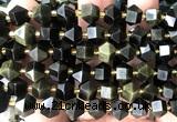 CME873 15 inches 8*10mm faceted bicone golden obsidian beads