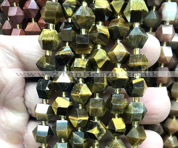 CME874 15 inches 8*10mm faceted bicone yellow tiger eye beads