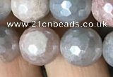 CMS1458 15.5 inches 10mm faceted round AB-color moonstone beads