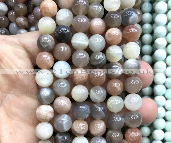 CMS2363 15 inches 10mm round rainbow moonstone beads wholesale