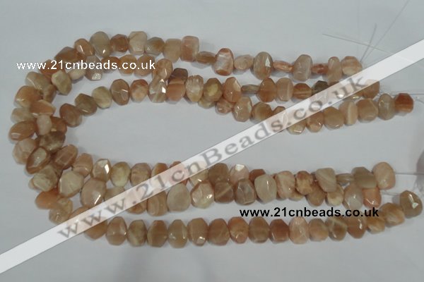 CMS561 15.5 inches 8*12mm faceted freefrom moonstone beads wholesale