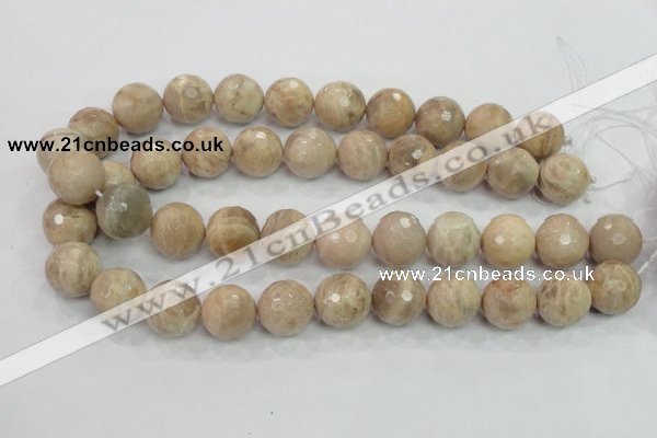 CMS86 15.5 inches 18mm faceted round moonstone gemstone beads