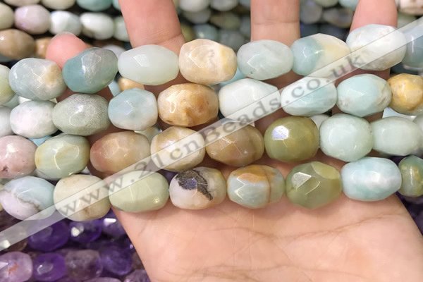 CNG8569 12*16mm - 15*20mm faceted nuggets amazonite beads