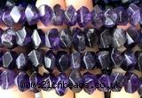 CNG9205 15 inches 7*11mm - 8*12mm faceted nuggets amethyst beads