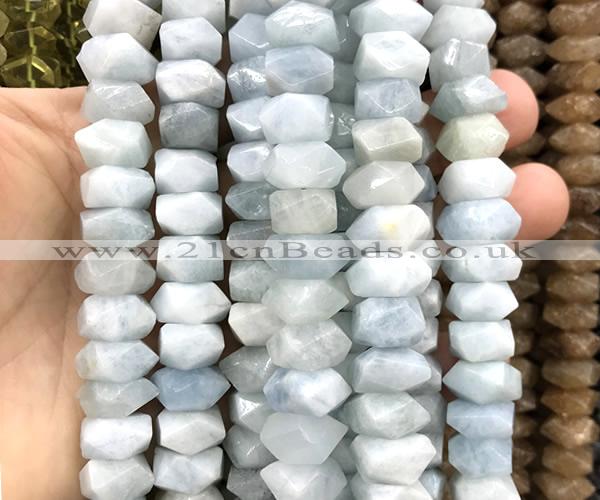 CNG9208 15 inches 7*11mm - 8*12mm faceted nuggets aquamarine beads