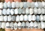 CNG9208 15 inches 7*11mm - 8*12mm faceted nuggets aquamarine beads