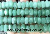 CNG9214 7*11mm - 8*12mm faceted nuggets green aventurine jade beads