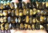 CNG9221 15 inches 7*11mm - 8*12mm faceted nuggets yellow tiger eye beads