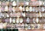 CNG9222 15 inches 7*11mm - 8*12mm faceted nuggets sakura agate beads