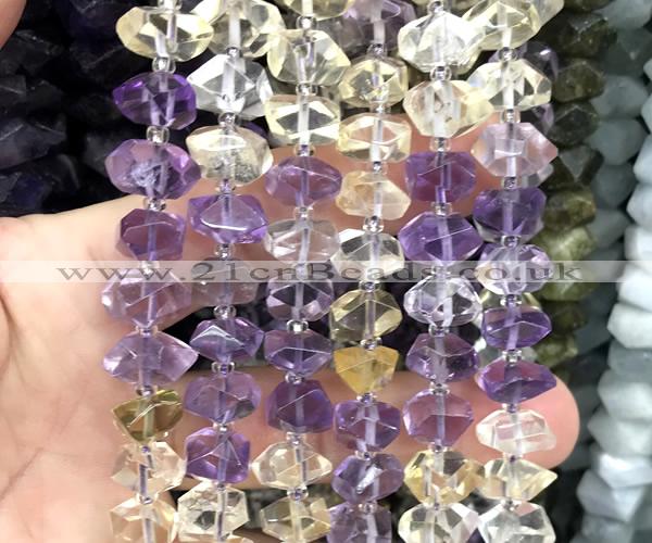 CNG9224 15 inches 7*11mm - 8*12mm faceted nuggets ametrine beads