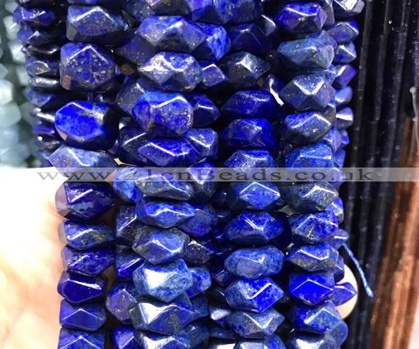 CNG9255 15 inches 6*10mm - 7*12mm faceted nuggets lapis lazuli beads