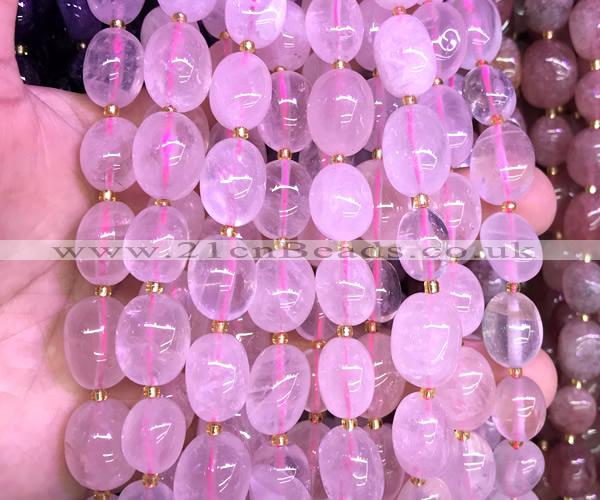 CNG9301 15 inches 10*14mm - 13*18mm nuggets rose quartz beads