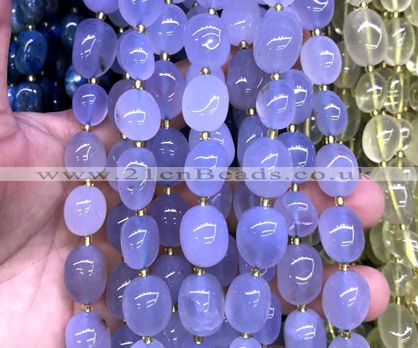 CNG9316 15 inches 10*14mm - 13*18mm nuggets blue chalcedony beads