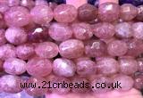 CNG9358 15 inches 12*16mm - 15*20mm faceted nuggets strawberry quartz beads