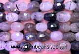 CNG9360 15 inches 12*16mm - 15*20mm faceted nuggets black rutilated quartz beads