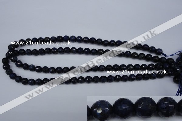 CNL602 15.5 inches 8mm faceted round natural lapis lazuli gemstone beads