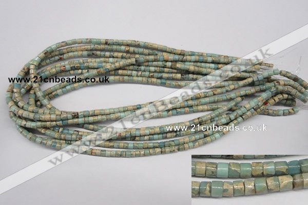 CNS135 15.5 inches 3.5*4mm heishi natural serpentine jasper beads