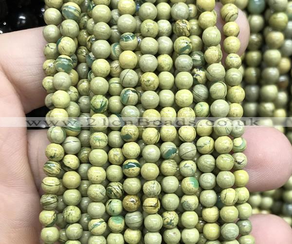 CNS360 15 inches 4mm round serpentine jasper beads wholesale