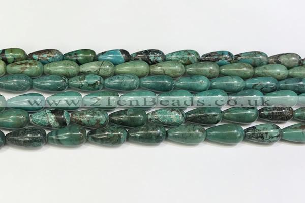 CNT514 15.5 inches 8*16mm teardrop turquoise gemstone beads