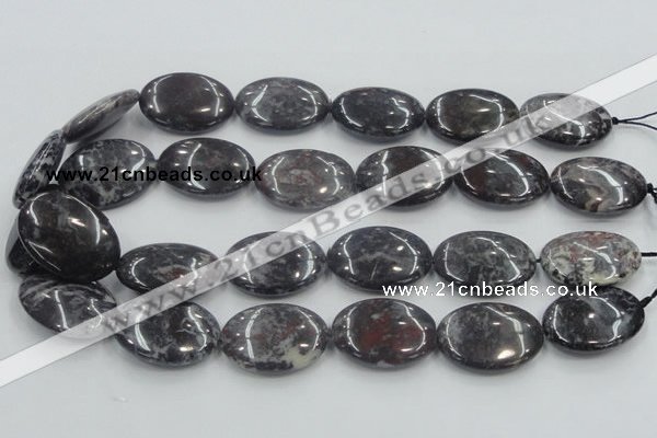 COJ03 15.5 inches 22*30mm oval blood jasper gemstone beads