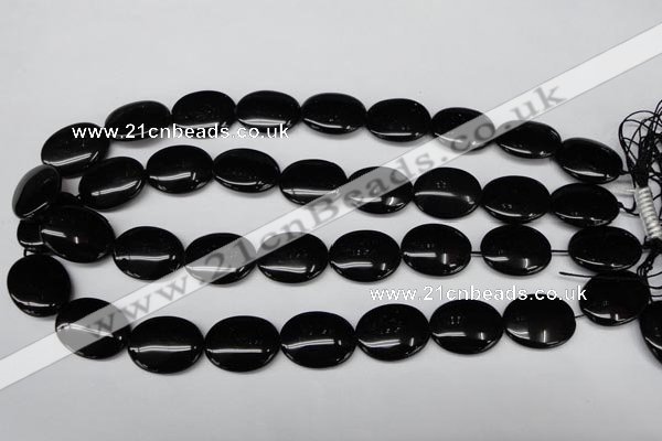 CON34 15.5 inches 17*22mm oval black onyx gemstone beads