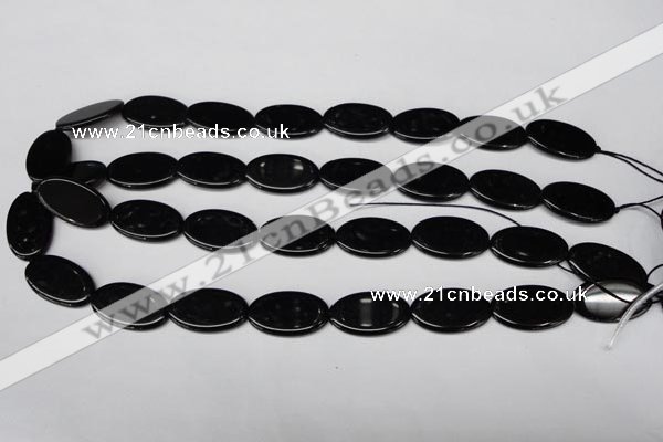 CON38 15.5 inches 14*24mm oval black onyx gemstone beads