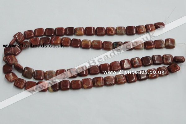 COP526 15.5 inches 12*12mm square red opal gemstone beads wholesale