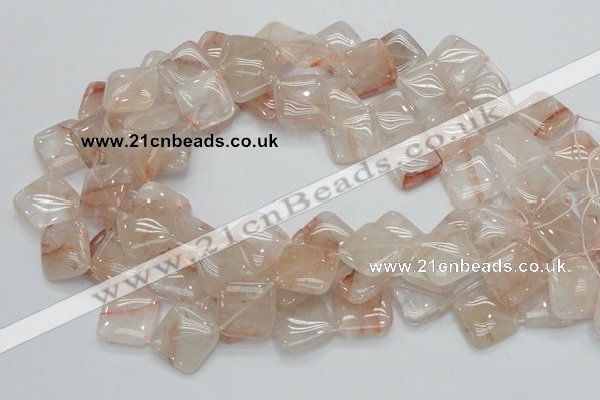 CPQ09 15.5 inches 20*20mm diamond natural pink quartz beads