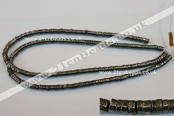 CPY115 15.5 inches 3*6mm heishi pyrite gemstone beads wholesale