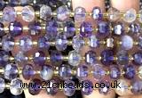 CRB6006 15 inches 6*8mm faceted rondelle purple phantom quartz beads