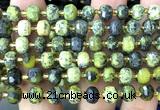 CRB6074 15 inches 6*8mm faceted rondelle yellow turquoise beads