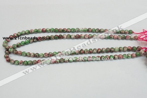 CRF22 15.5 inches 6mm round dyed rain flower stone beads wholesale