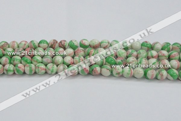 CRF384 15.5 inches 12mm round dyed rain flower stone beads wholesale