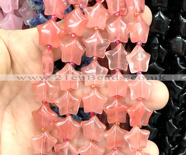 CRG61 15 inches 16mm star cherry quartz beads wholesale