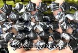 CRG79 15 inches 16mm star black water jasper beads wholesale