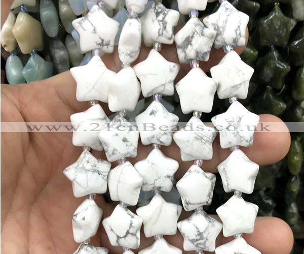 CRG84 15 inches 16mm star howlite turquoise beads wholesale