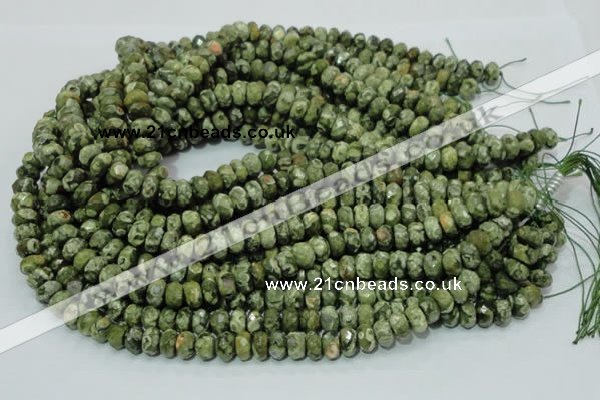 CRH53 15.5 inches 6*10mm faceted rondelle rhyolite beads wholesale