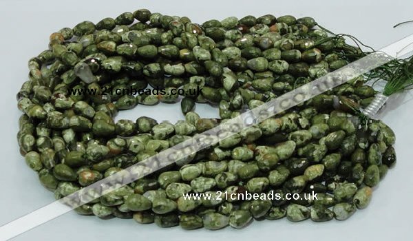 CRH63 15.5 inches 8*12mm faceted teardrop rhyolite beads wholesale