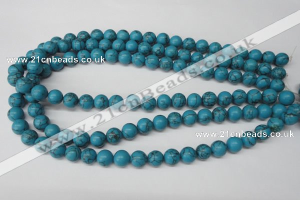 CRO226 15.5 inches 10mm round synthetic turquoise beads wholesale