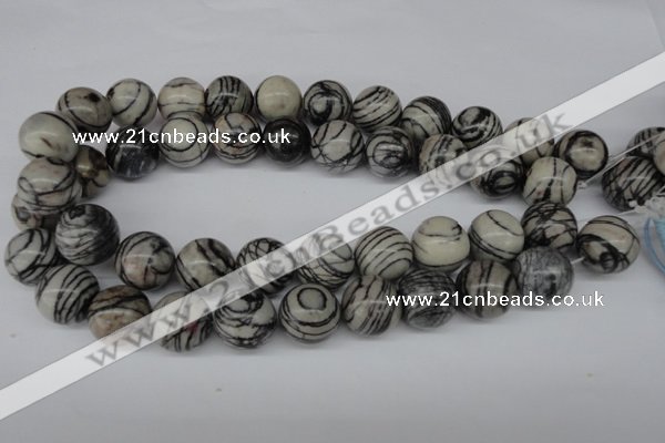 CRO408 15.5 inches 14mm round black water jasper beads wholesale