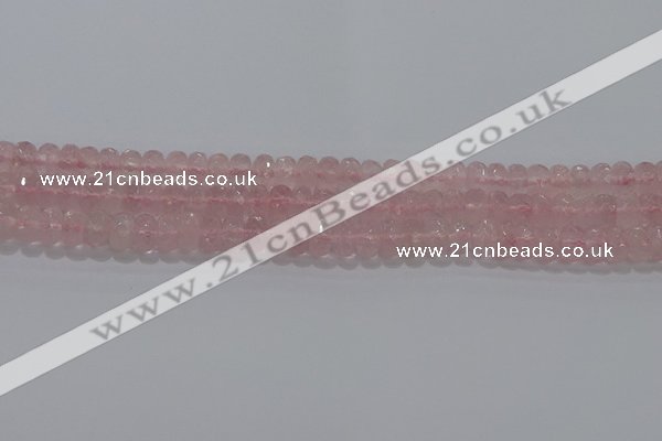 CRQ116 15.5 inches 5*8mm faceted rondelle rose quartz beads