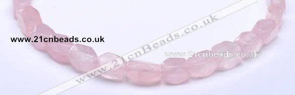 CRQ20 faceted brick shape natural rose quartz beads Wholesale