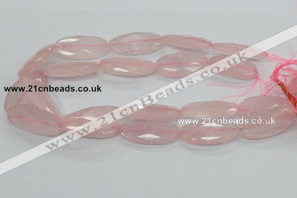 CRQ94 15.5 inches 20*40mm faceted oval natural rose quartz beads