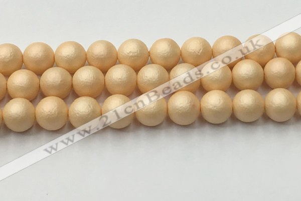 CSB2405 15.5 inches 14mm round matte wrinkled shell pearl beads