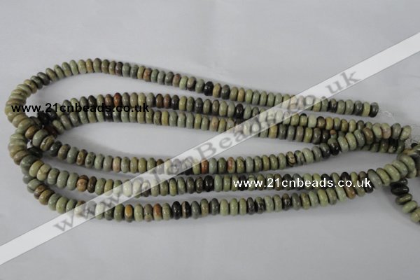 CSL108 15.5 inches 4*8mm rondelle silver leaf jasper beads wholesale