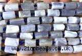 CTB1202 15 inches 8*12mm - 8*14mm faceted tube blue lace agate beads