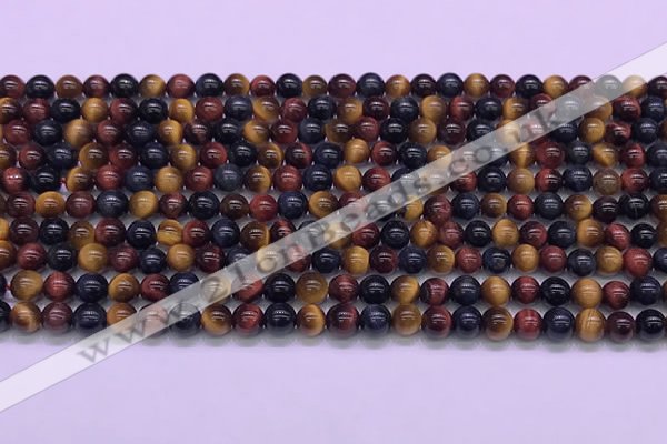 CTE2218 15.5 inches 4mm round colorful tiger eye gemstone beads