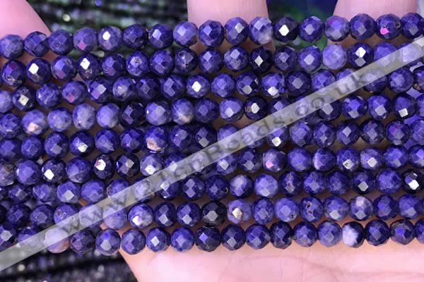 CTG1335 15.5 inches 4mm faceted round sapphire beads wholesale