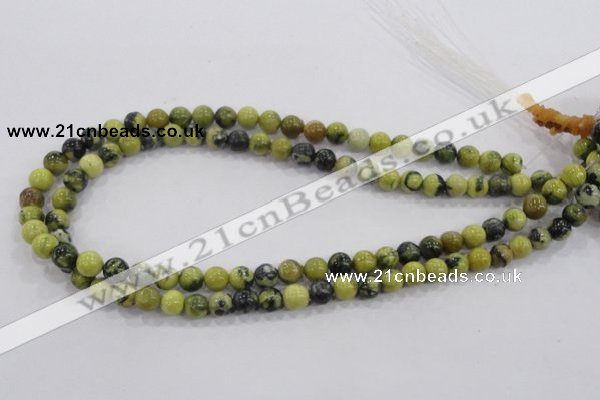 CTP101 15.5 inches 6mm round yellow pine turquoise beads wholesale